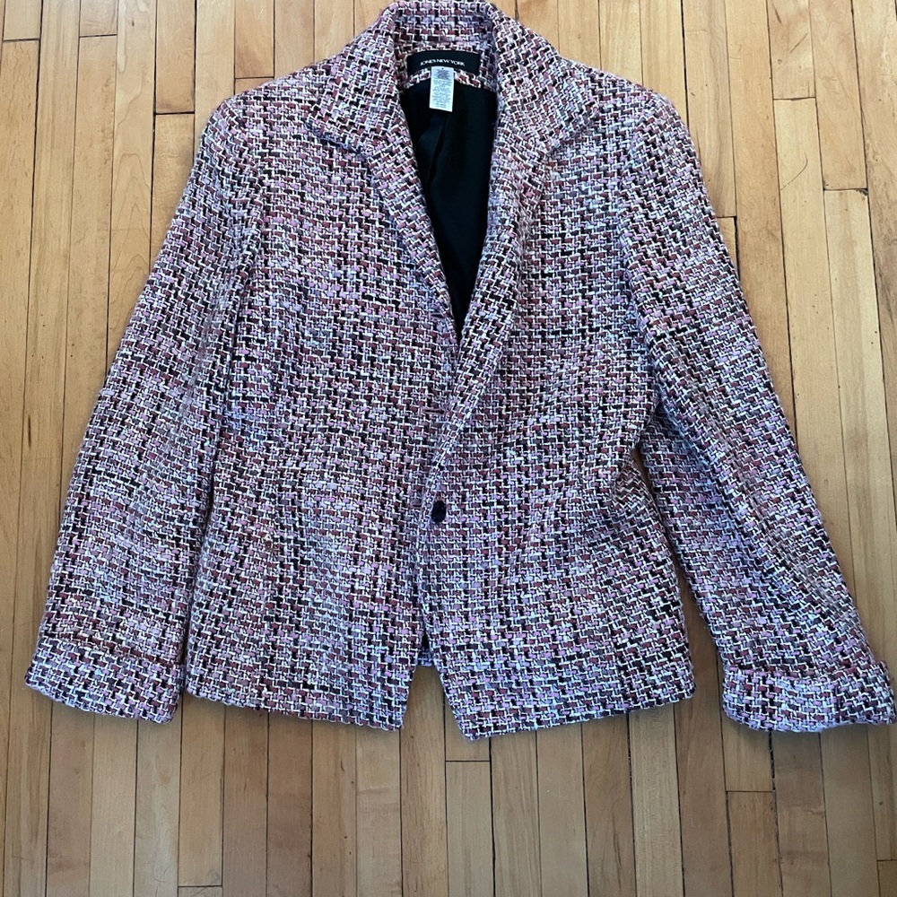 Jones New York Pink Tweed Blazer